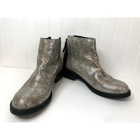Gentle Souls Silver Black Pie Pod Ankle Boots Size 7.5 - Picture 4 of 10